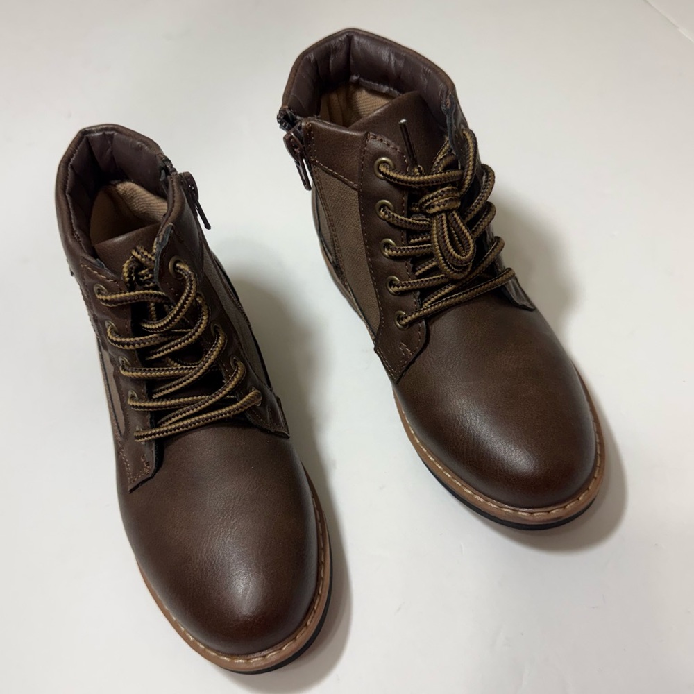 Steve Madden Youth Girls Chestnut Brown Combat Boots — Size 13 - Picture 3 of 15